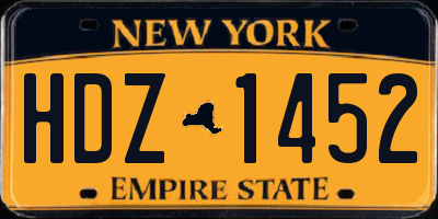 NY license plate HDZ1452
