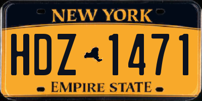 NY license plate HDZ1471