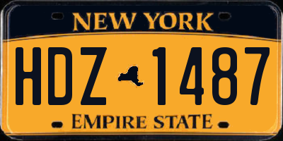 NY license plate HDZ1487