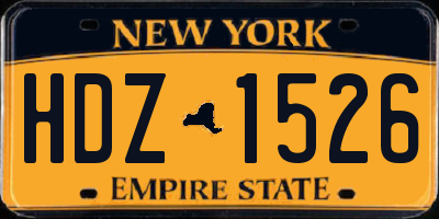 NY license plate HDZ1526