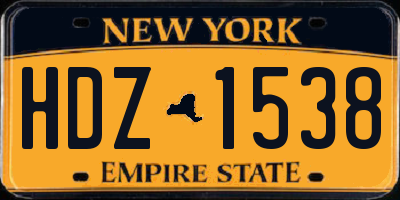 NY license plate HDZ1538