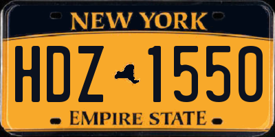 NY license plate HDZ1550
