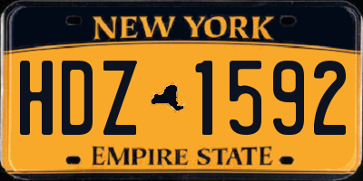 NY license plate HDZ1592
