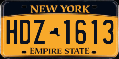 NY license plate HDZ1613