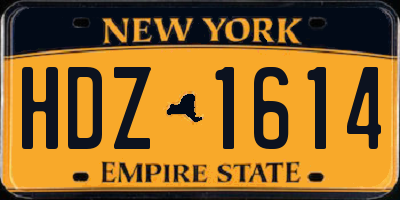 NY license plate HDZ1614