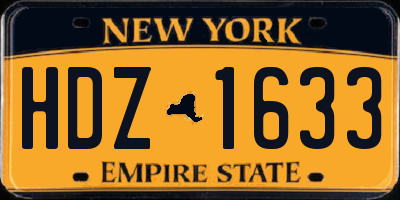 NY license plate HDZ1633