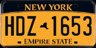 NY license plate HDZ1653