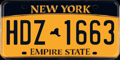 NY license plate HDZ1663