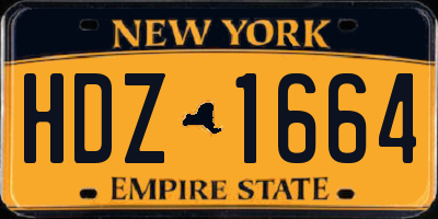 NY license plate HDZ1664