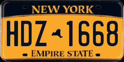 NY license plate HDZ1668