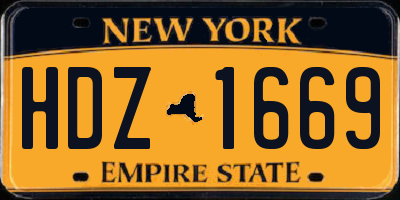 NY license plate HDZ1669