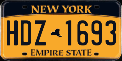 NY license plate HDZ1693