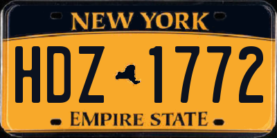 NY license plate HDZ1772