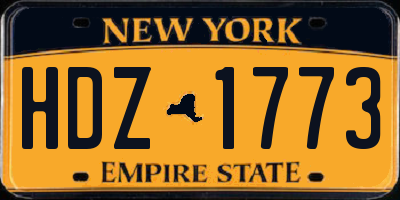 NY license plate HDZ1773
