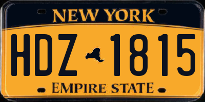 NY license plate HDZ1815