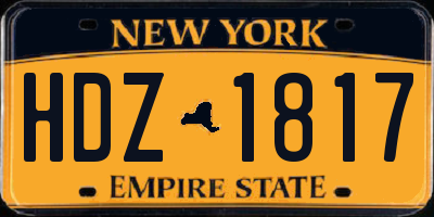 NY license plate HDZ1817