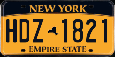 NY license plate HDZ1821