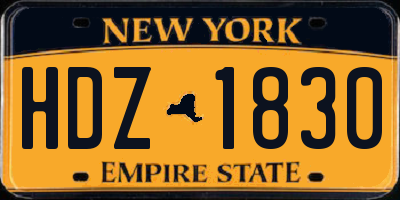 NY license plate HDZ1830