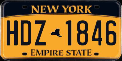 NY license plate HDZ1846