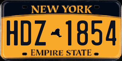 NY license plate HDZ1854
