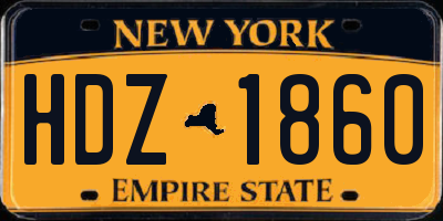 NY license plate HDZ1860