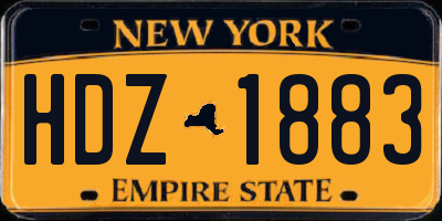 NY license plate HDZ1883