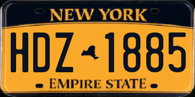 NY license plate HDZ1885