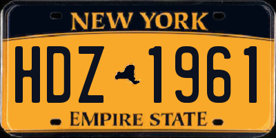 NY license plate HDZ1961