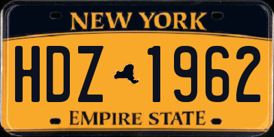 NY license plate HDZ1962