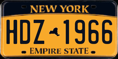 NY license plate HDZ1966