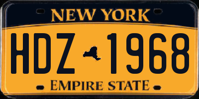 NY license plate HDZ1968