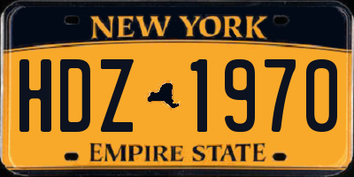 NY license plate HDZ1970
