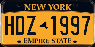 NY license plate HDZ1997