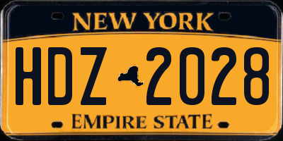 NY license plate HDZ2028