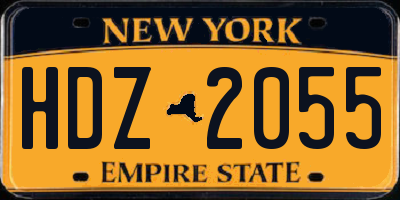 NY license plate HDZ2055