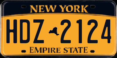 NY license plate HDZ2124