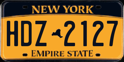 NY license plate HDZ2127