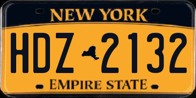 NY license plate HDZ2132
