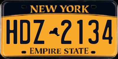 NY license plate HDZ2134