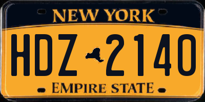 NY license plate HDZ2140