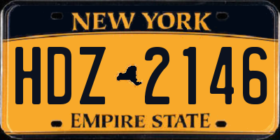 NY license plate HDZ2146
