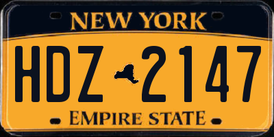 NY license plate HDZ2147