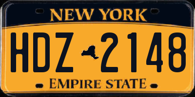 NY license plate HDZ2148
