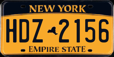 NY license plate HDZ2156