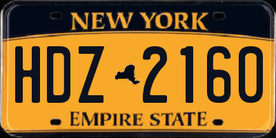 NY license plate HDZ2160