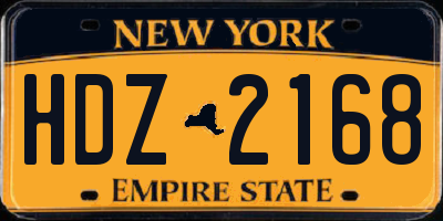 NY license plate HDZ2168