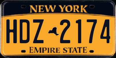 NY license plate HDZ2174