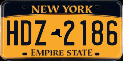 NY license plate HDZ2186