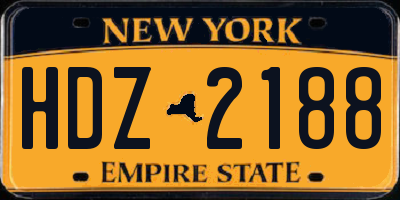 NY license plate HDZ2188