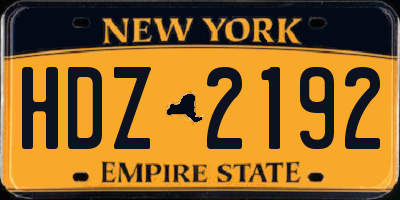 NY license plate HDZ2192